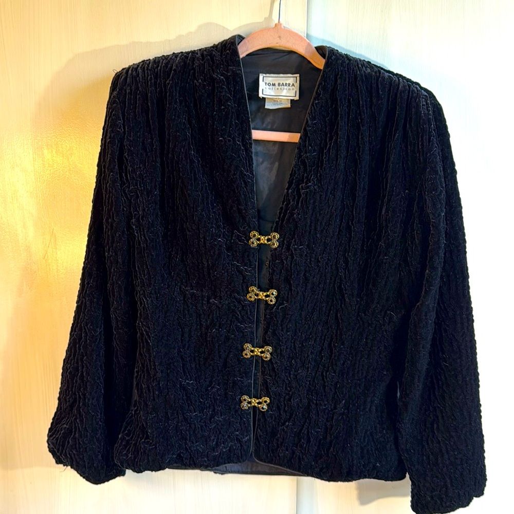 Vintage Tom Barra Size 10 Plush Velvet Blazer